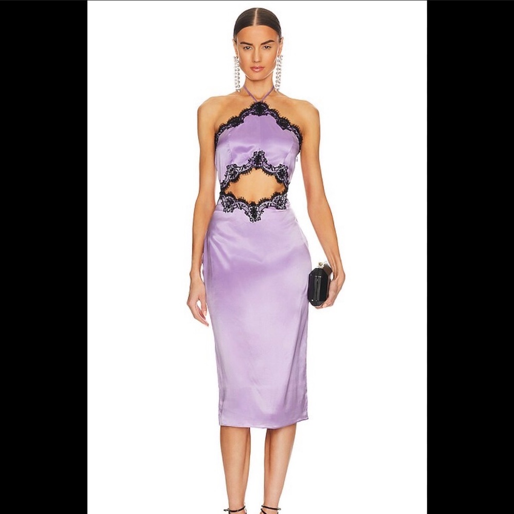 Silk and lace halter slip dress